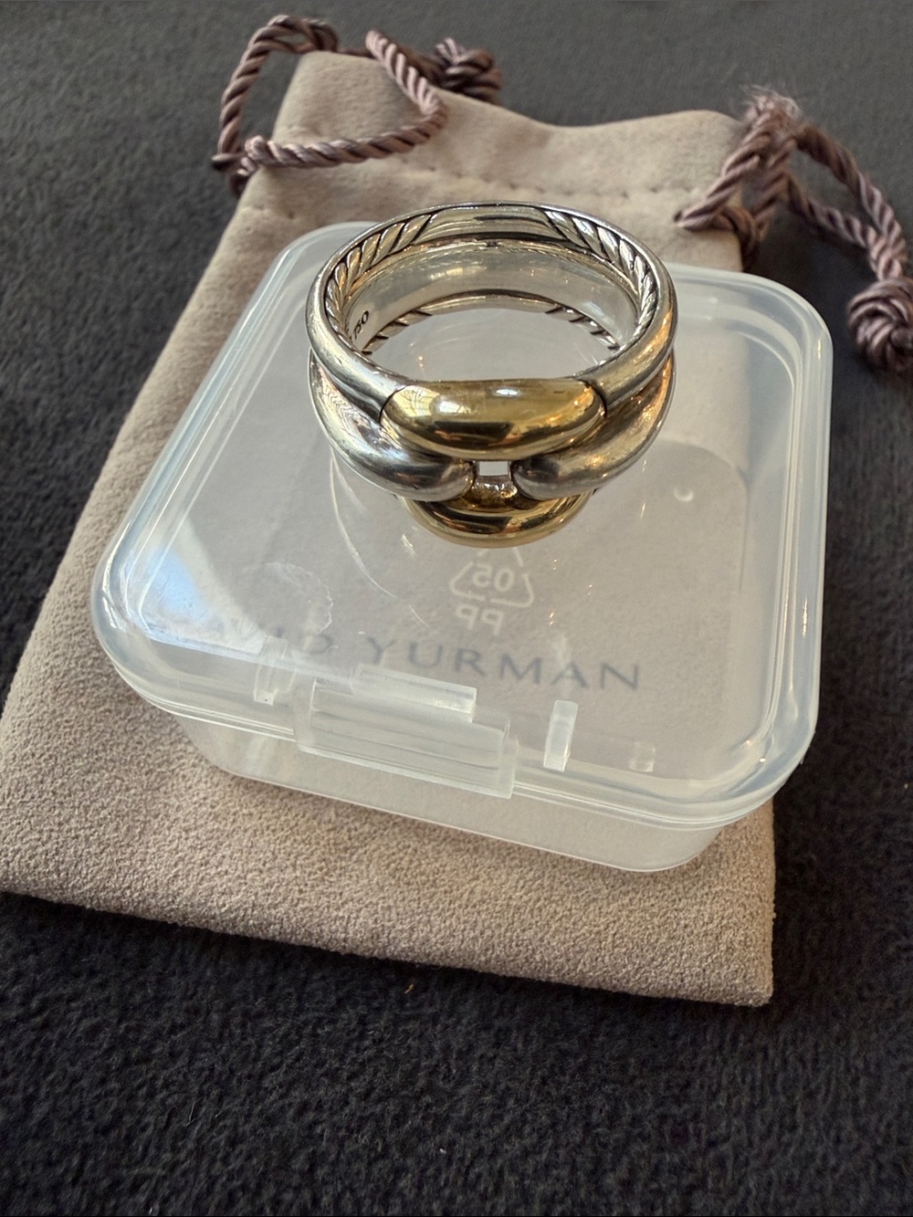 David Yurman Two-Tone Dome Ring in Silver and Gold